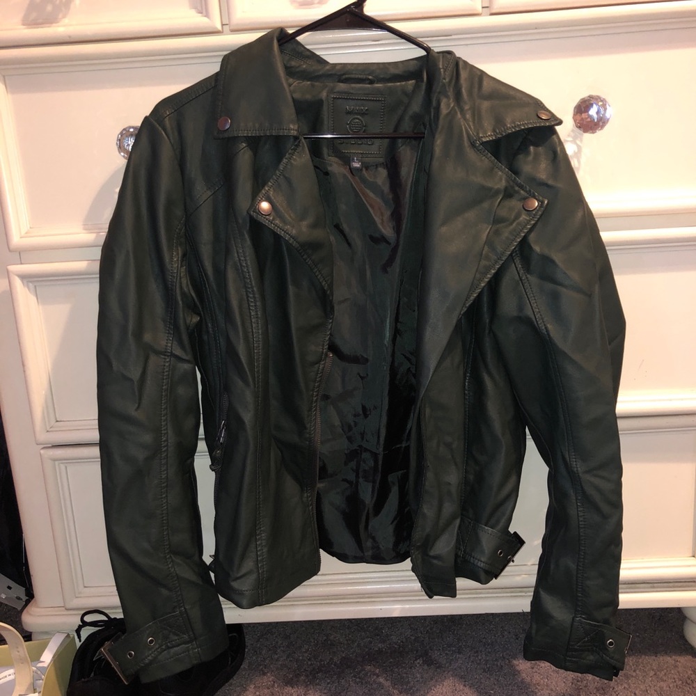 Green leather jacket